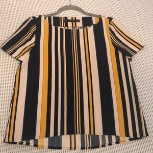 SOLD Zara Navy Striped Blouse Size Small